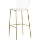 Ria 38.75 inch Clear / Gold Barstool